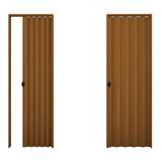 Puerta Plegable De Pvc Color Marron 1.00x2,10