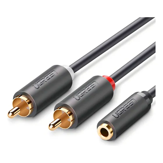 Cabo Adaptador Ugreen 2 Rca Macho Para Femea P2 3.5mm - 25cm