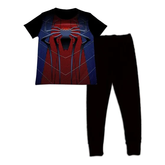 Pijama Niño Manga Corta Spiderman Hombre Araña Algodon