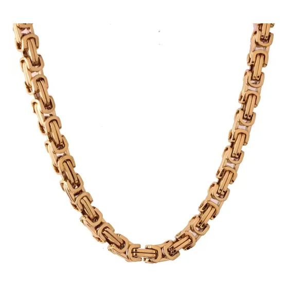 Collar Punto Peruano De Acero Quirurgico Bañado En Oro