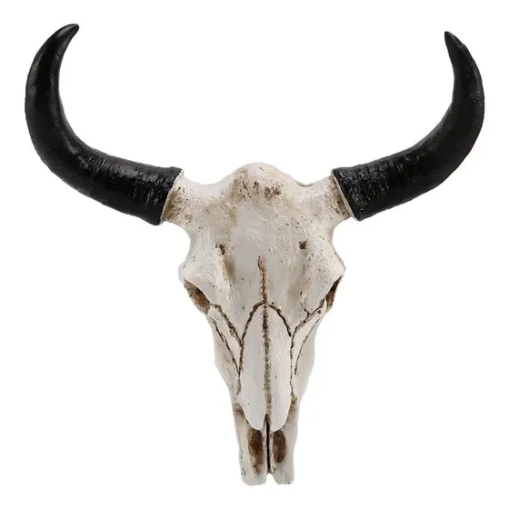 Escultura Em Resina 3d Com Cabeça De Caveira De Vaca