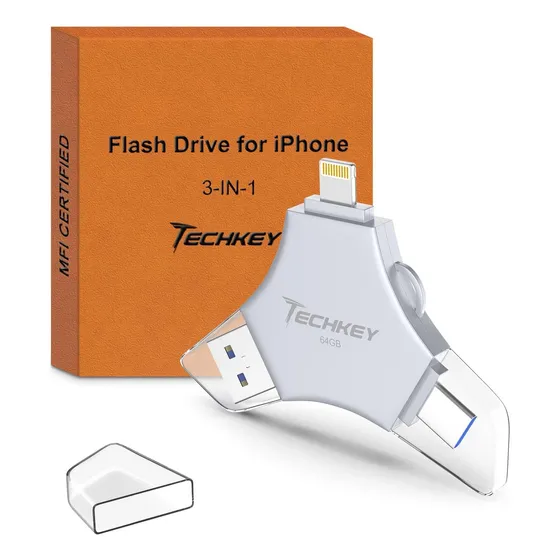 Memoria Usb 3.0 Certificada 128 Gb Para iPhone, Android Y Pc