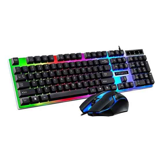 Kit Teclado Y Mouse Gaming Gamer Rgb  Luces Tecla Ñ Pc Lapto