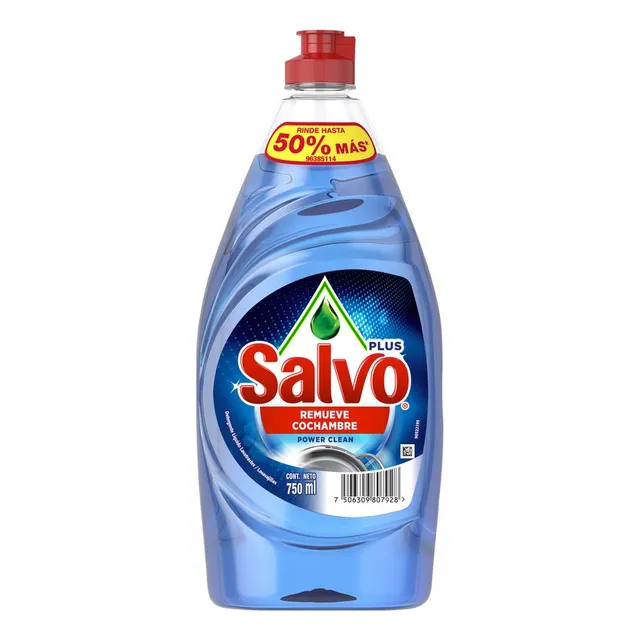 Lavatrastes Líquido Salvo Ult Limón 1.2 L + Powr Clean 750ml