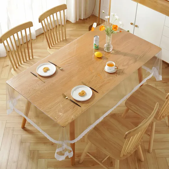 Toalha De Mesa Transparente De Renda, Toalha De Mesa De Pvc,