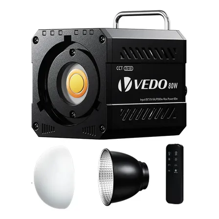 Vedo Luz De Vídeo Led Cob 80w Profissional Cri 96+ Para Lives Fotos E Estúdio Zu80 Controle Remoto Dupla Cor 2500k A 6500k Iluminação De Cinema E Televisão