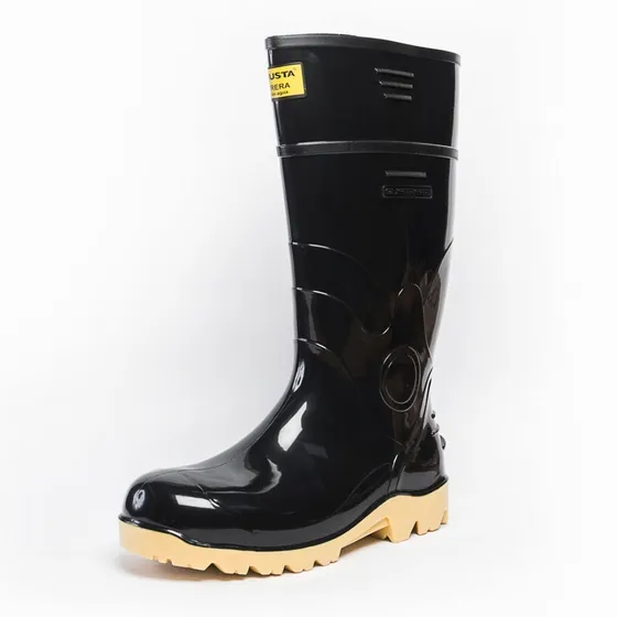 Bota De Caucho Pvc Puntera Negra Guerrera Robusta Suelacol