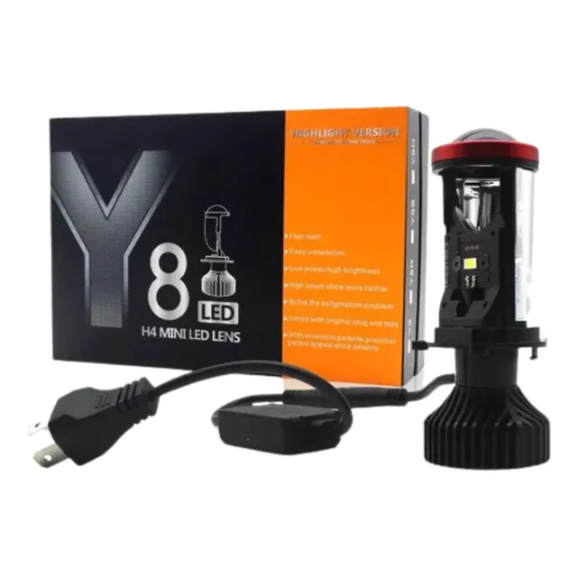 Kit Led Y8 Premium H4 Canbus, Proyector Lupa 18000 Lumenes