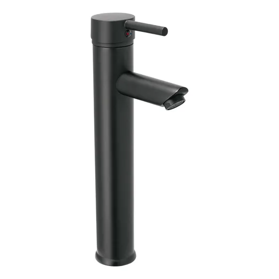 Monomando Alto Para Lavabo, Acero Inox. Foset Tbm-47m Negro