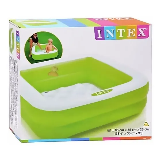 Piscina inflable cuadrada Intex 57100 de 85cm x 85cm x 23cm 57L verde y blanca