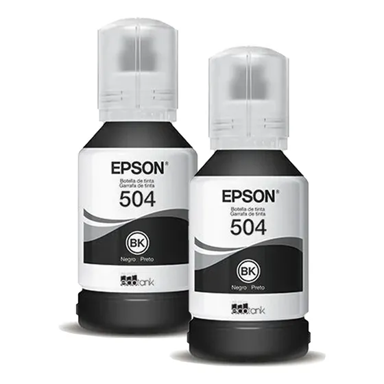 2x Tinta Epson T504 L6161 L4160 L6191 L6171 Preta