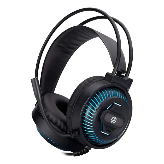 Auriculares HP Gamer, conexión USB única, DHE-8001u, color negro claro, azul | Cuotas sin interés