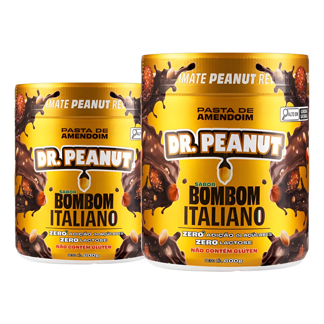 Kit 2x Pasta De Amendoim 1,2kg De Bombom Italiano Dr Peanut Kit 2x Pasta De Amendoim 1,2kg De Bombom Italiano Dr Peanut