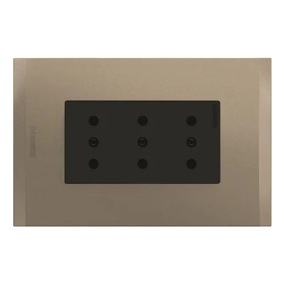 Enchufe Triple 10a Armado Terra Bticino Nobile Af2113e3ati