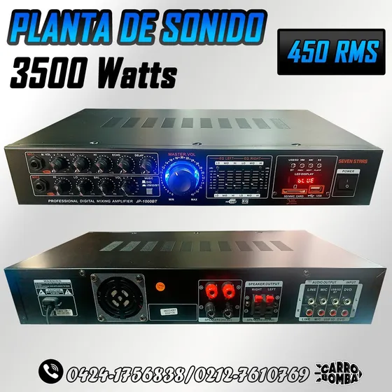 Planta De Sonido 3500w 4 Canales Bluettoth Usb Ecualizador