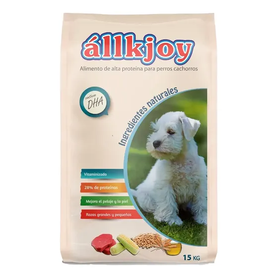 Alimento Seco Allkjoy Hipoalergénico Cachorros 15 Kg Carne Vegetales | Cuotas sin interés