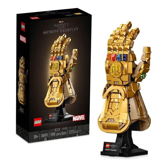 LEGO® Marvel Guante del Infinito; modelo del guante de la mano derecha de Thanos con las Gemas del Infinito 76191