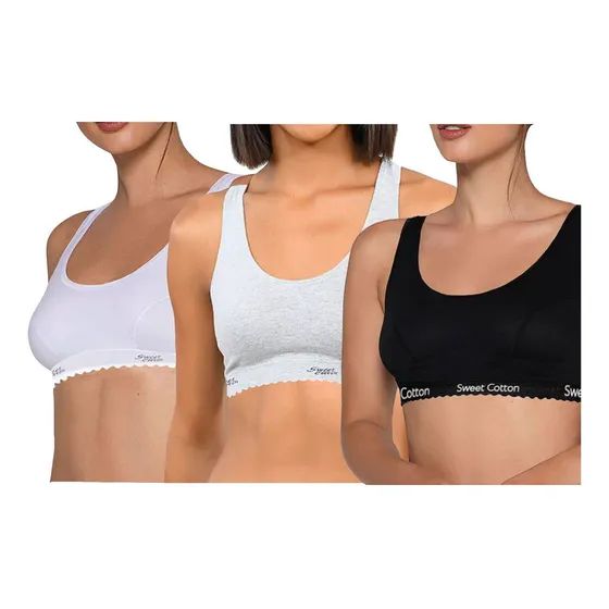 Pack X3 Top Deportivo De Algodón Sweet Cotton Multicolor