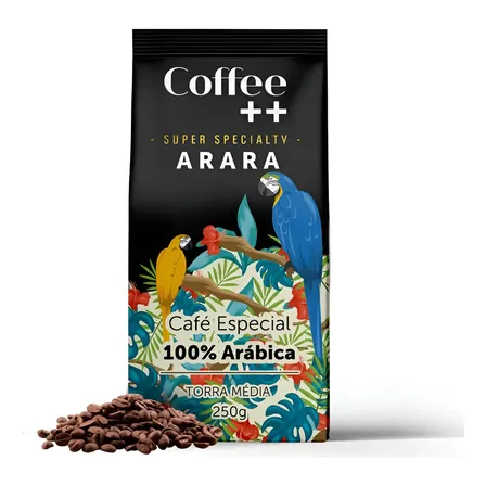 Café Especial Em Grãos Coffee ++ Arara 250g Torra Média 100% Arábica