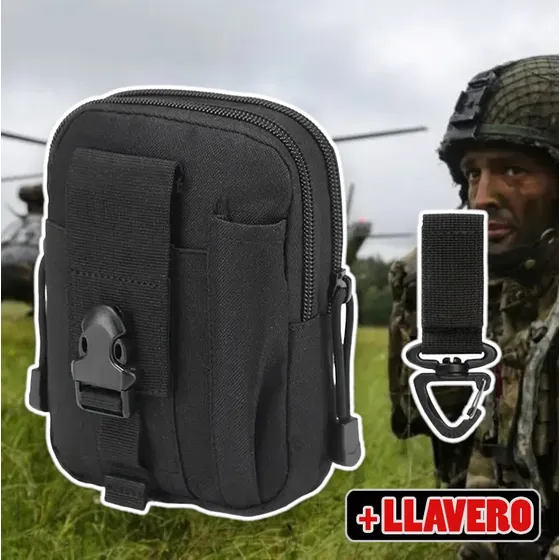 Bolso Táctico Cinturon Con Lllavero Militar Pequeño Celular