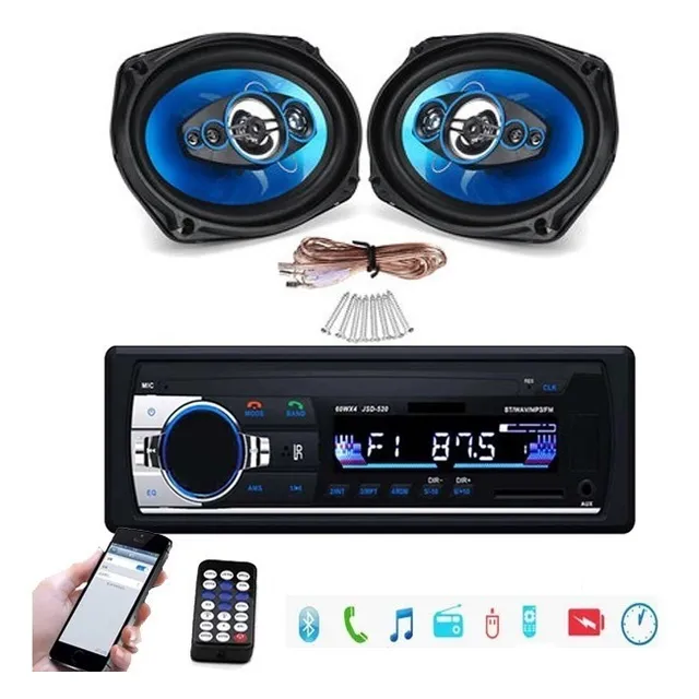 Radio Para Auto + Parlantes 6x9 Bluetooth Control