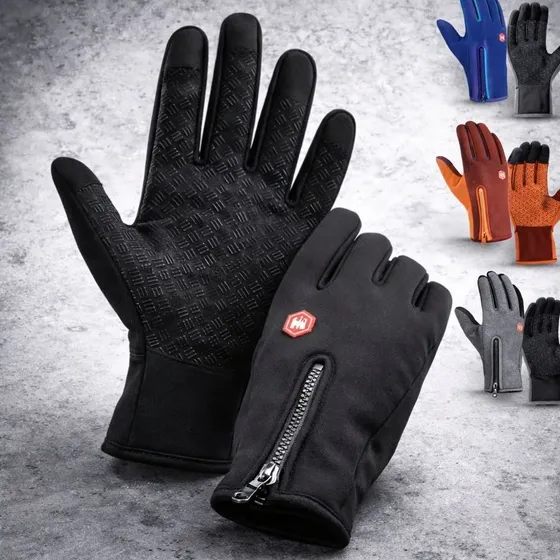Par Luva Motoqueiro Térmica Impermeável Touch Screen Inverno — foto 2