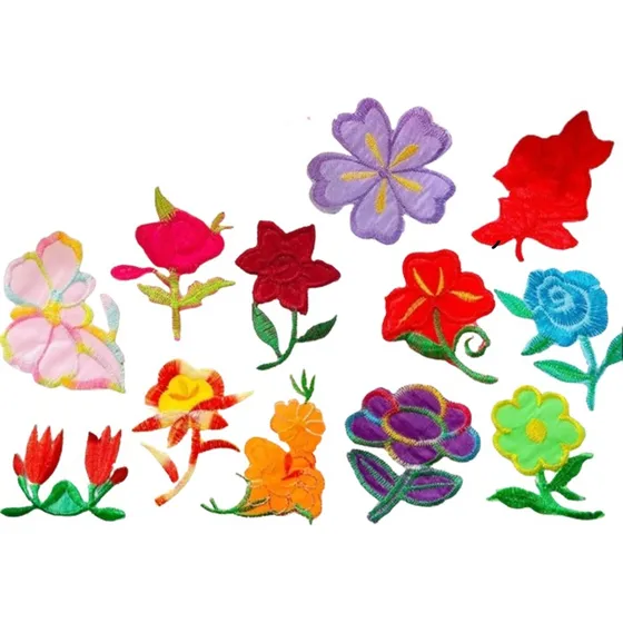120 Peças Aplique Bordado Termocolante Flores
