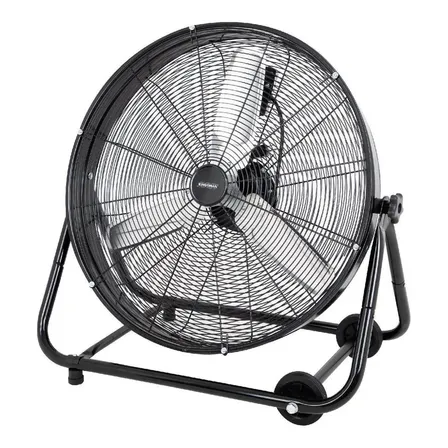 Ventilador De Piso Industrial 24 Pulgadas Aluminio Kingsman Cantidad de aspas 3 Estructura Negro Diámetro 60 cm Frecuencia 60 Hz
