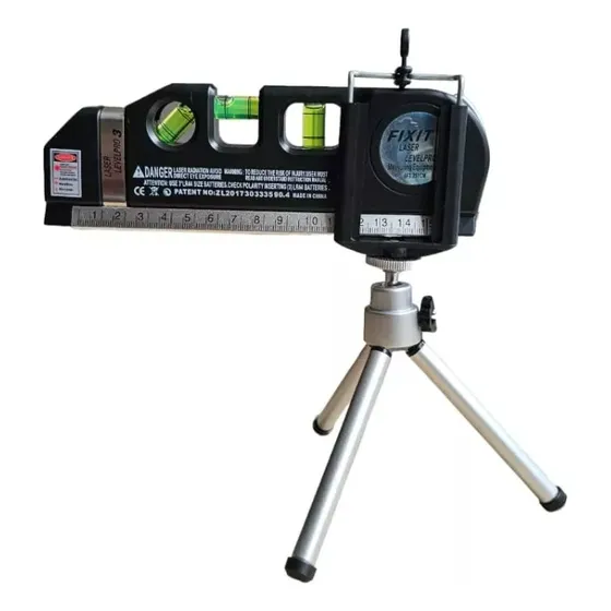 Metro Laser Alineador Tres Burbujas + Tripode Nievel De Gota