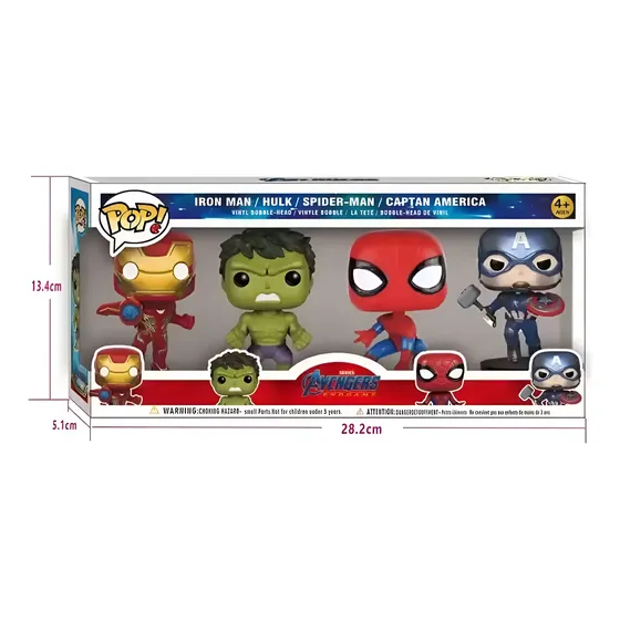 Set 4 Figuras Avengers Marvel Tipo Funko Coleccionables