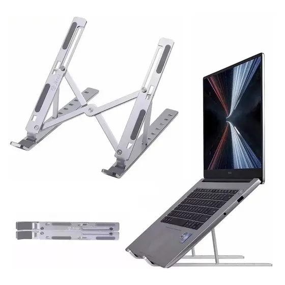 Soporte De Notebook Aluminio Soporte Macbook Base Vertical Laptop Stand Tablet Qatarshop Alzador De Notebook Escritorio Elevador Computador Portatil Ajustable Y Plegable | Cuotas sin interés