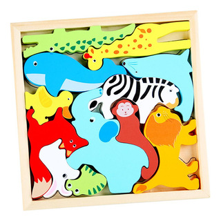 Madera Rompecabezas Bloques Juego Educativo Juguete Animal Madera Rompecabezas Bloques Juego Educativo Juguete Animal