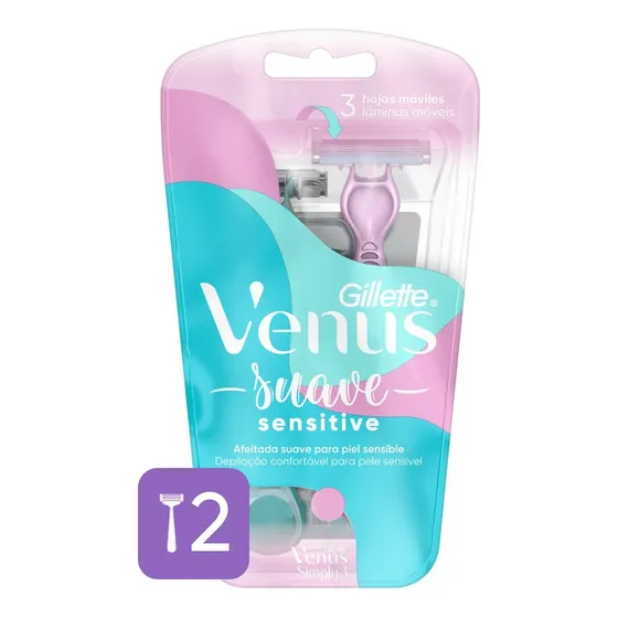 Aparelho para depilar suave sensitive 2 unidades Gillette Venus