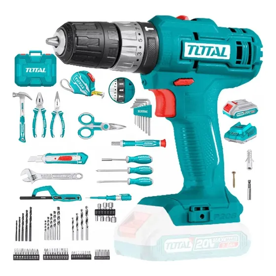 Taladro Atornillador 20v+ Set Herramientas Total Thkthp11652 Color Turquesa Frecuencia 50/60hz