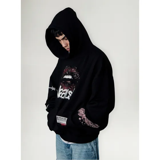 Buzo Hoodie Oversize Charlie & Thomy Mod. Vandals Algodón