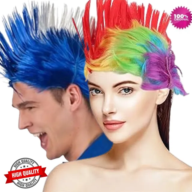 Pelucas Punk Rockeros Cortas Multicolor Hora Loca Fiestas