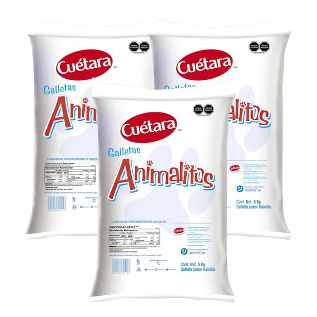Galletas Animalitos Granel Bulto 15 Kg Cuetara