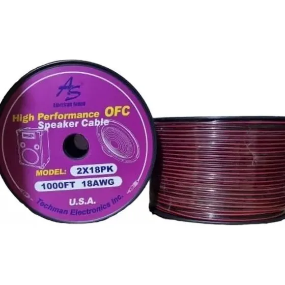 Rollo De Cable De Corneta 2x18 Rojo Y Negro 305mts