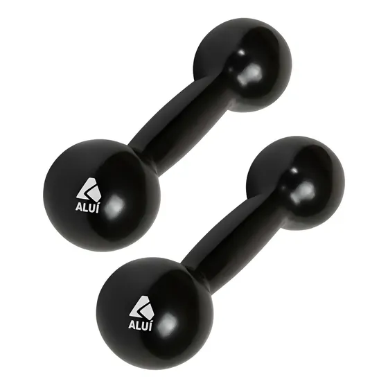 Kit 2 Halter 2kg Ferro Emborrachado Musculação Academia Alui