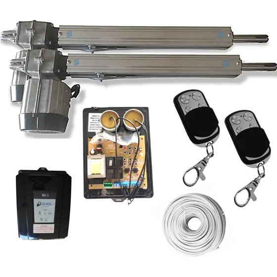 Kit Automatizacion Click Duo 1/4hp Porton Abatible Hoja 2mts