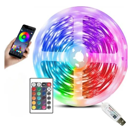 Fita Led P/ Tv Smartv Monitor Colorida Rgb Usb Pc Bluethooth