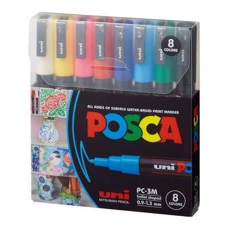 Set De Marcadores Pc-3m Posca X8 Colores Set De Marcadores Pc-3m Posca X8 Colores