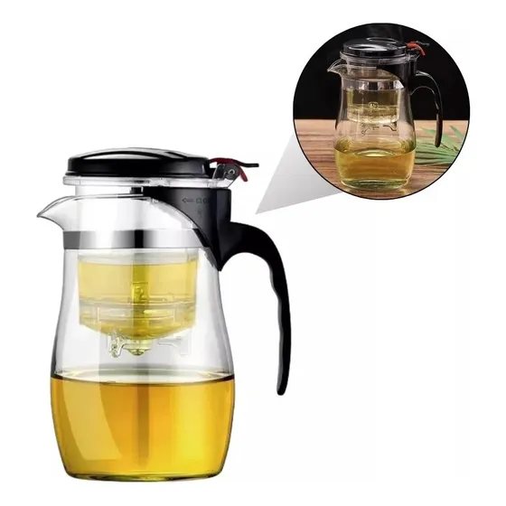 Tetera Infusor Jarro De Vidrio Té Mate Flores Hierbas 750 Ml Color Transparente