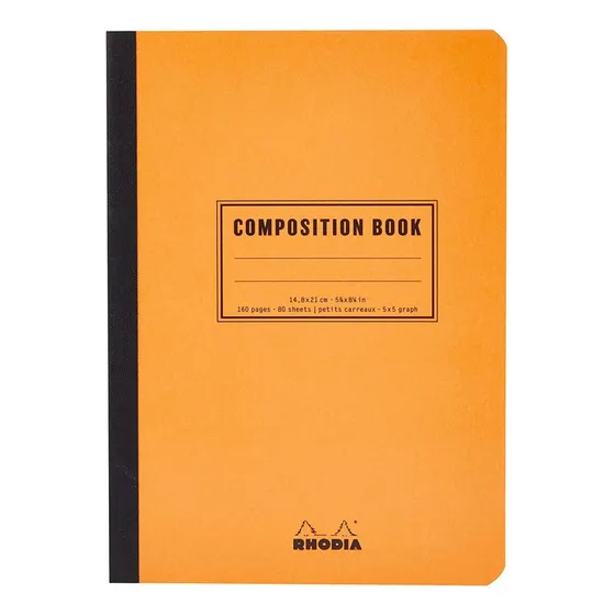 Caderno Composition Book Rhodia A5 80g Capa Laranja
