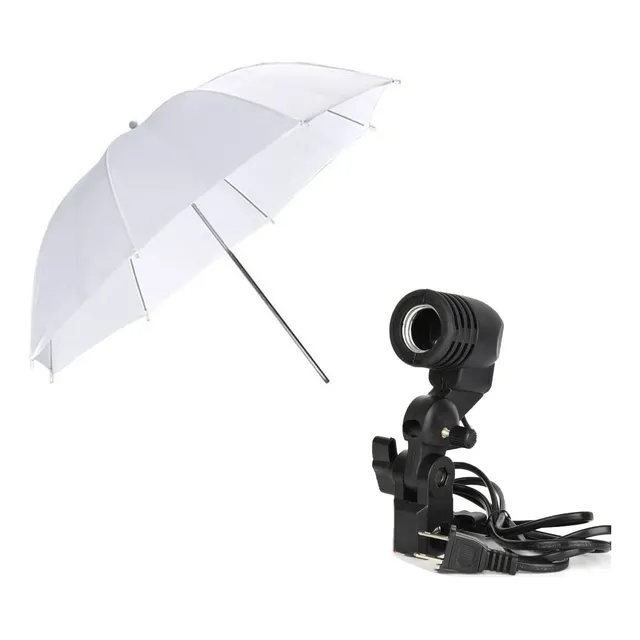 Combo Soporte Socket Para Bombilla + Sombrilla Translucida