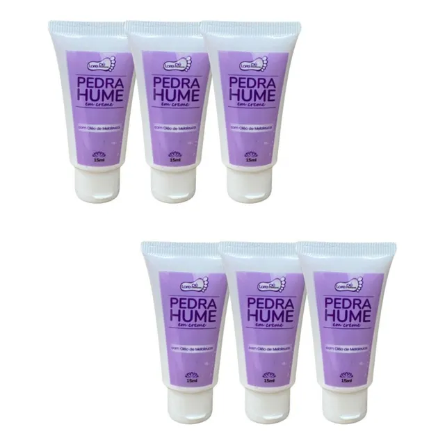 Pedra Hume Em Creme Com Óleo Melaleuca 15ml Lore Pé Kit 6und