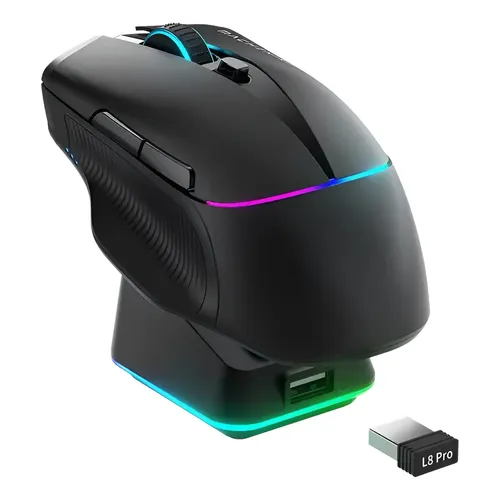 Mouse Gamer Knup Modelo MU008 USB RGB 4800dpi 7 Botões Preto