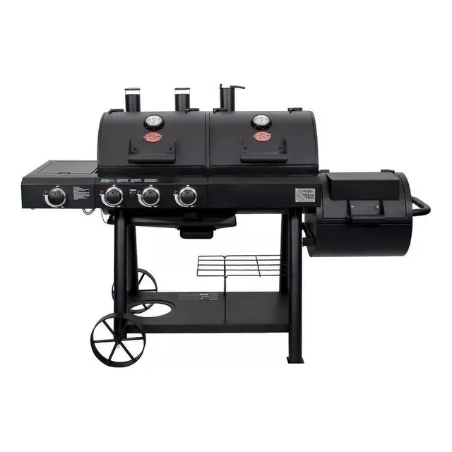 Char-griller 3070 4 Burner Grill Smoker Bbq Gas & Charcoal