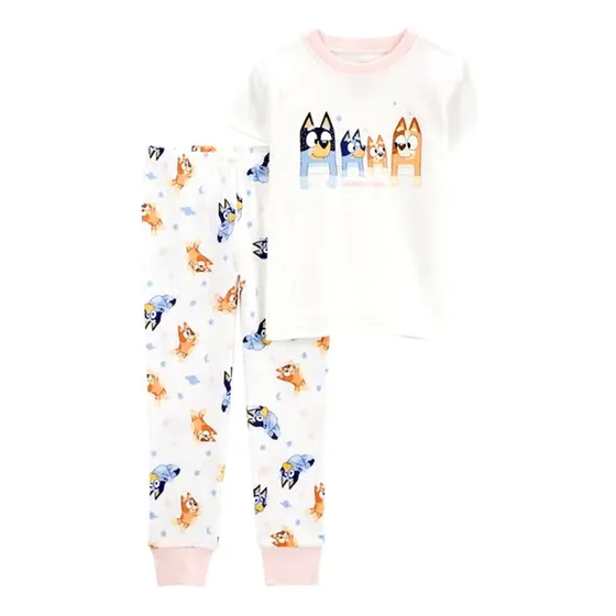 Pijama Carters De 2 Piezas Para Niño Bluey  Blanco Edad 2t