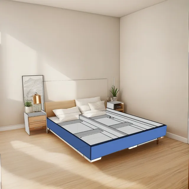 Cama 3 Plazas Tapizada Facil Armado
